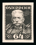 Stamp of Austria » 1st. Republic Austria Österreich 1935 Heerführer kpl. Satz Schwarzdrucke auf Karton