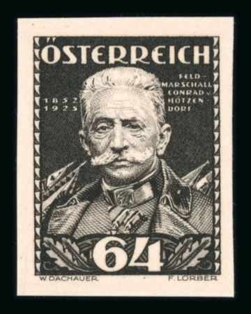 Stamp of Austria » 1st. Republic Austria Österreich 1935 Heerführer kpl. Satz Schwarzdrucke auf Karton