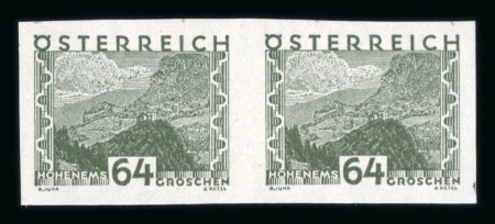 Stamp of Austria » 1st. Republic Austria Österreich 1932 Kleine Landschaft in ungezähnten postfrischen Paaren