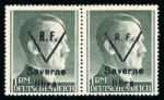 Stamp of France » Libération Saverne : 1944, 1Mk vert-gris Mayer n° 20 en paire