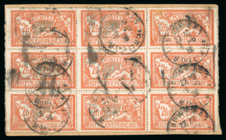 Stamp of France » Variétés et curiosités 1907, Merson Y&T n°145c, 2f orange et vert-bleu, variété