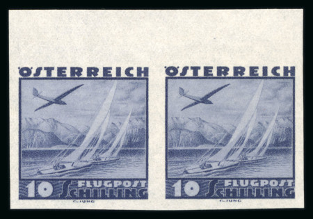 Stamp of Austria » 1st. Republic Austria Österreich 1935 Flugpost Imprimaturstücke UNGEZÄHNT kpl. Satz in ** Paaren