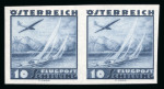Stamp of Austria » 1st. Republic Austria Österreich 1935 Flugpost in UNGEZÄHNTEN Paaren postfr