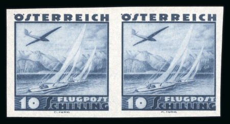 Stamp of Austria » 1st. Republic Austria Österreich 1935 Flugpost in UNGEZÄHNTEN Paaren postfr