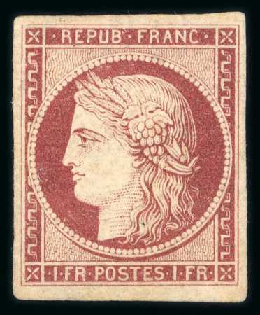 Stamp of France » Type Cérès de 1849-1850 1849, Cérès Y&T n°6b, 1fr carmin foncé, neuf sans gomme,