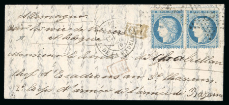Stamp of France » Ballons Montés 1870, Lettre par Ballon Monté "Le Franklin" à  destination