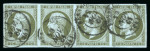 Stamp of France » Empire 1853-1862 1853, Napoléon non dentelé Y&T n°11, 1c olive en bande