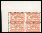 Stamp of France » Émissions à partir de 1900 1907, Merson Y&T n°145 2fr orange en bloc de quatre