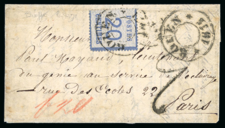 Stamp of France » Guerre de 1870-1871 1871, Alsace Lorraine Y&T n°6 oblitéré du cachet provisoire