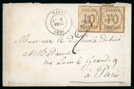 Stamp of France » Guerre de 1870-1871 1871, Alsace Lorraine Y&T n°5 en paire oblitérée cachet