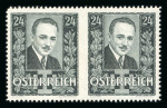 Stamp of Austria » 1st. Republic Austria Österreich 1934 Dollfuss 24g grün in waagr. Paar m. UNGEZÄHNTER Mitte **