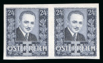 Stamp of Austria » 1st. Republic Austria Österreich 1934 Dollfuss 24g blau in waagr. UNGEZÄHNTEN Paar