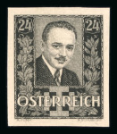 Stamp of Austria » 1st. Republic Austria Österreich 1934 Dollfuss Schwarzdruck auf Karton