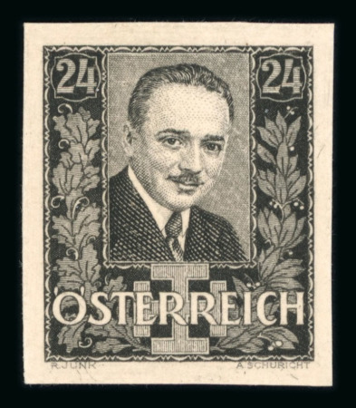 Stamp of Austria » 1st. Republic Austria Österreich 1934 Dollfuss Schwarzdruck auf Karton