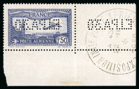 Stamp of France » Poste Aérienne 1930, Poste Aérienne Y&T n°6c, 1f50 outremer perforé