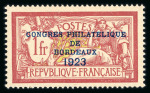 Stamp of France » Émissions à partir de 1900 1923, Merson Y&T n°182 congrès de Bordeaux surchargé