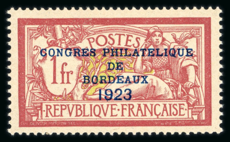 Stamp of France » Émissions à partir de 1900 1923, Merson Y&T n°182 congrès de Bordeaux surchargé