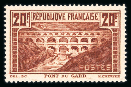 Stamp of France » Émissions à partir de 1900 1929, Pont du gard Y&T n°262A, 20f chaudron, neuf **