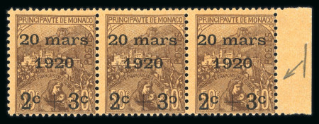 Stamp of Colonies françaises » Monaco 1920, Mariage princesse Charlotte YT n° 36b superbe