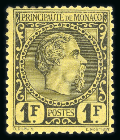 Stamp of Colonies françaises » Monaco 1885, Charles III 1f. Y&T n° 9 neuf ** MNH, si