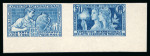 Stamp of France » Émissions à partir de 1900 1925, essai en bleu sur petit feuillet gommé réunissant