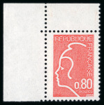 Stamp of France » Émissions à partir de 1900 1975, Marianne de Durrens NON ÉMIS, 80c rouge clair