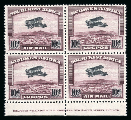 Stamp of South West Africa South West Africa 1931 Airs & Pictorial marginal imprint blocks 4 mnh