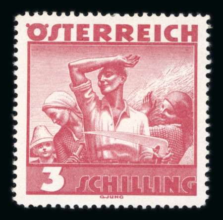 Stamp of Austria » 1st. Republic Austria Österreich 1934-36 Trachten 3S & 5S Probedrucke in braunkarmin **