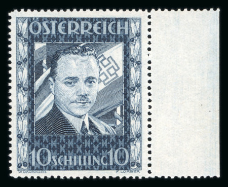Stamp of Austria » 1st. Republic Austria Österreich 1936 Dollfuß 10S rechtes Randstück, postfr., 