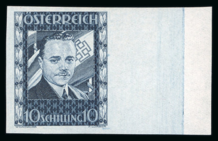 Stamp of Austria » 1st. Republic Austria Österreich 1936 Dollfuß 10S UNGEZÄHNT vom rechten Rand, postfr.