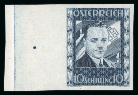 Stamp of Austria » 1st. Republic Austria Österreich 1936 Dollfuß 10S UNGEZÄHNT vom linken Rand, postfr.