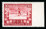 Stamp of Austria » 1st. Republic Austria Österreich 1933 FIS I 30g rechts ungezähnt, RRR!