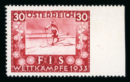 Stamp of Austria » 1st. Republic Austria Österreich 1933 FIS I 30g rechts ungezähnt, RRR!