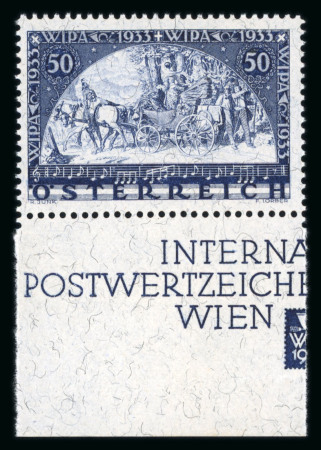 Stamp of Austria » 1st. Republic Austria Österreich 1933 WIPA Faser aus Block postfr.