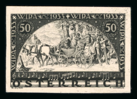 Stamp of Austria » 1st. Republic Austria Österreich WIPA Schwarzdruckmarke auf Kartonpapier