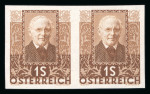Stamp of Austria » 1st. Republic Austria Österreich 1931 Dichter in ungezähnten Paaren