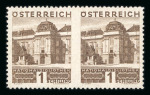 Stamp of Austria » 1st. Republic Austria Österreich 1929-30 Grosse Landschaft 1S waagr. Paar mit ungezähnter Mitte