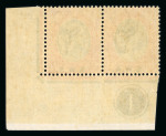 Stamp of South West Africa SWA 1927-30 £1 ovpt shifted corner plate pair mnh, cert
