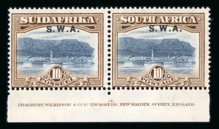 Stamp of South West Africa SWA 1927-30 1/- pictorial missing stop pair mnh