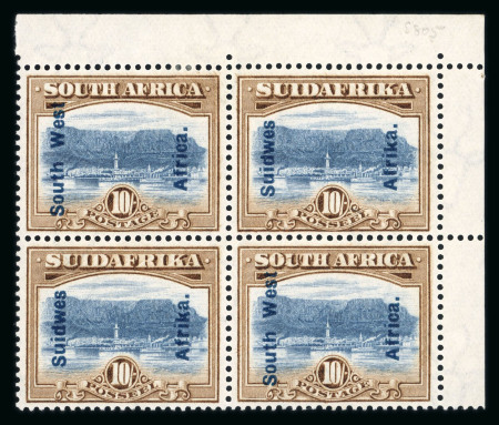 Stamp of South West Africa SWA 1926-27 Pictorials 2d t0 10s corner blocks 4 mnh
