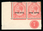Stamp of South West Africa SWA 1923 Plate I 1d plate no marginal inverted ovpt mnh