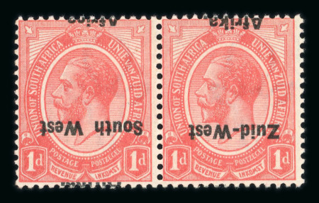 Stamp of South West Africa SWA 1923 Type I 1d pair inverted ovpt mnh