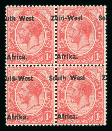 Stamp of South West Africa SWA 1923 Type I 1d  blocks and pairs shifted ovpts mnh