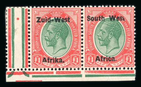 Stamp of South West Africa SWA 1923 Type I £1 green and red Wes var mnh