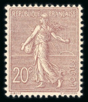 Stamp of France » Émissions à partir de 1900 1903, Semeuse lignée Y&T n°131 + 132, 20c brun-lilas