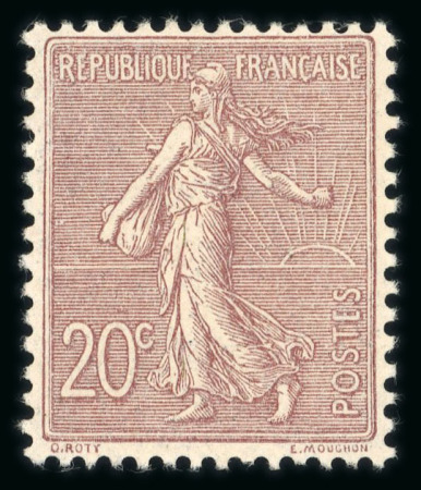 Stamp of France » Émissions à partir de 1900 1903, Semeuse lignée Y&T n°131 + 132, 20c brun-lilas