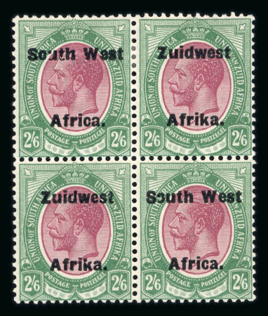 Stamp of South West Africa SWA 1924 Type VI ovpt 16mmshort set to 2/6d blocks 4 mh