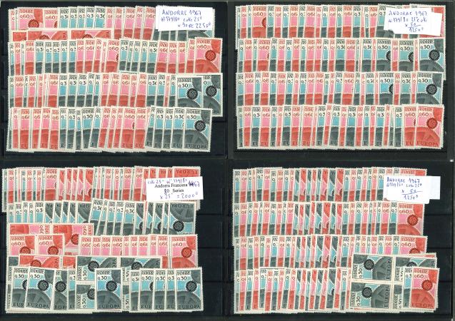Stamp of Colonies françaises » Andorre (Poste française) 1967-1974, séries Europa 1967 (355 séries), 1968 (60),