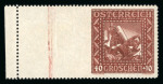 Stamp of Austria » 1st. Republic Austria Österreich 1926 Nibelungen 40g links ungezähnt