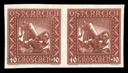 Stamp of Austria » 1st. Republic Austria Österreich 1926 Nibelungen UNGEZÄHNTE Paare